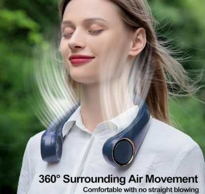 Portable Bladeless Neck Fan, Rechargeable 4000mAh Battery, 3 Speed Settings, Hands-Free Design, Multicolor