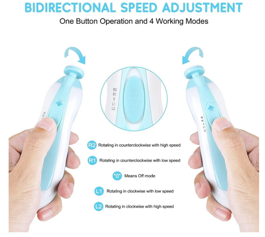 Baby Nail Trimmer New Born with Lights | Electric Baby Nail Cutter 0-6 Months with Multiple Filer Heads Adjustment | New Born Baby Products, Pack of 1, Multicolor