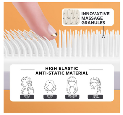Self-Cleaning Anti-Static Massage Comb, 4-in-1 Hairbrush for Smooth Tangle-Free Hair, Hair Brushes for Women