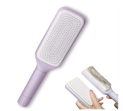 Self-Cleaning Anti-Static Massage Comb, 4-in-1 Hairbrush for Smooth Tangle-Free Hair, Hair Brushes for Women
