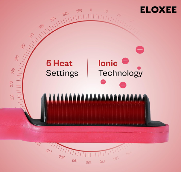 Hair Styler Comb – 5-in-1 Electric Hair Styling Tool for Drying, Straightening, Curling, Combing & Volumizing – PTC Ceramic Heater & Negative Ion Technology – Auto Shut-Off (Green)