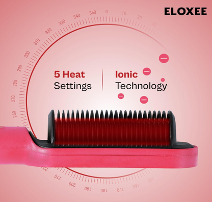 Hair Styler Comb – 5-in-1 Electric Hair Styling Tool for Drying, Straightening, Curling, Combing & Volumizing – PTC Ceramic Heater & Negative Ion Technology – Auto Shut-Off (Green)