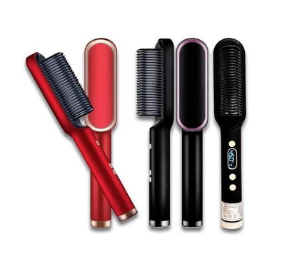 Hair Styler Comb – 5-in-1 Electric Hair Styling Tool for Drying, Straightening, Curling, Combing & Volumizing – PTC Ceramic Heater & Negative Ion Technology – Auto Shut-Off (Green)