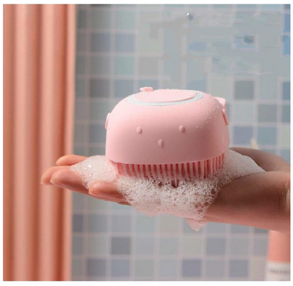 Silicone Bath Brush With Shampoo Dispenser. (Random colour) 1 Piece.