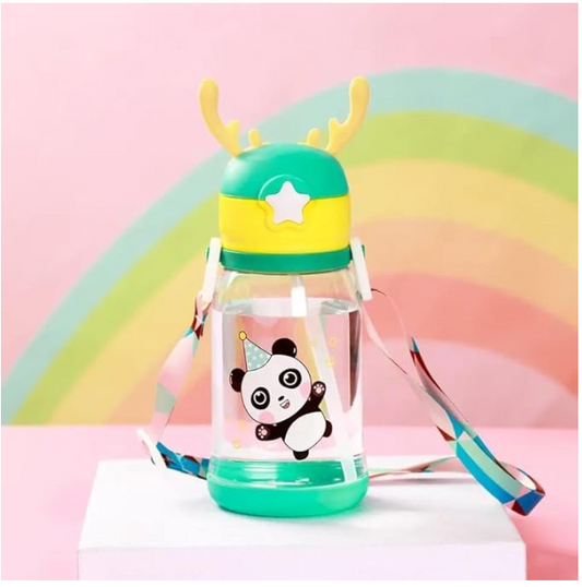 Water Bottle for Kids, Cute Design Water Bottle with Sipper, Sipper Bottle for Kids -Anti-Leak Kids Cartoon Water Bottle for Kids - 500 ML.(Pack of 1, Multicolor)