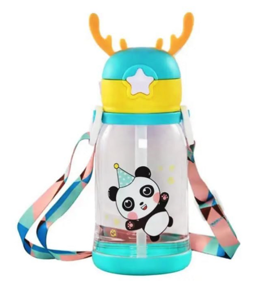 Water Bottle for Kids, Cute Design Water Bottle with Sipper, Sipper Bottle for Kids -Anti-Leak Kids Cartoon Water Bottle for Kids - 500 ML.(Pack of 1, Multicolor)