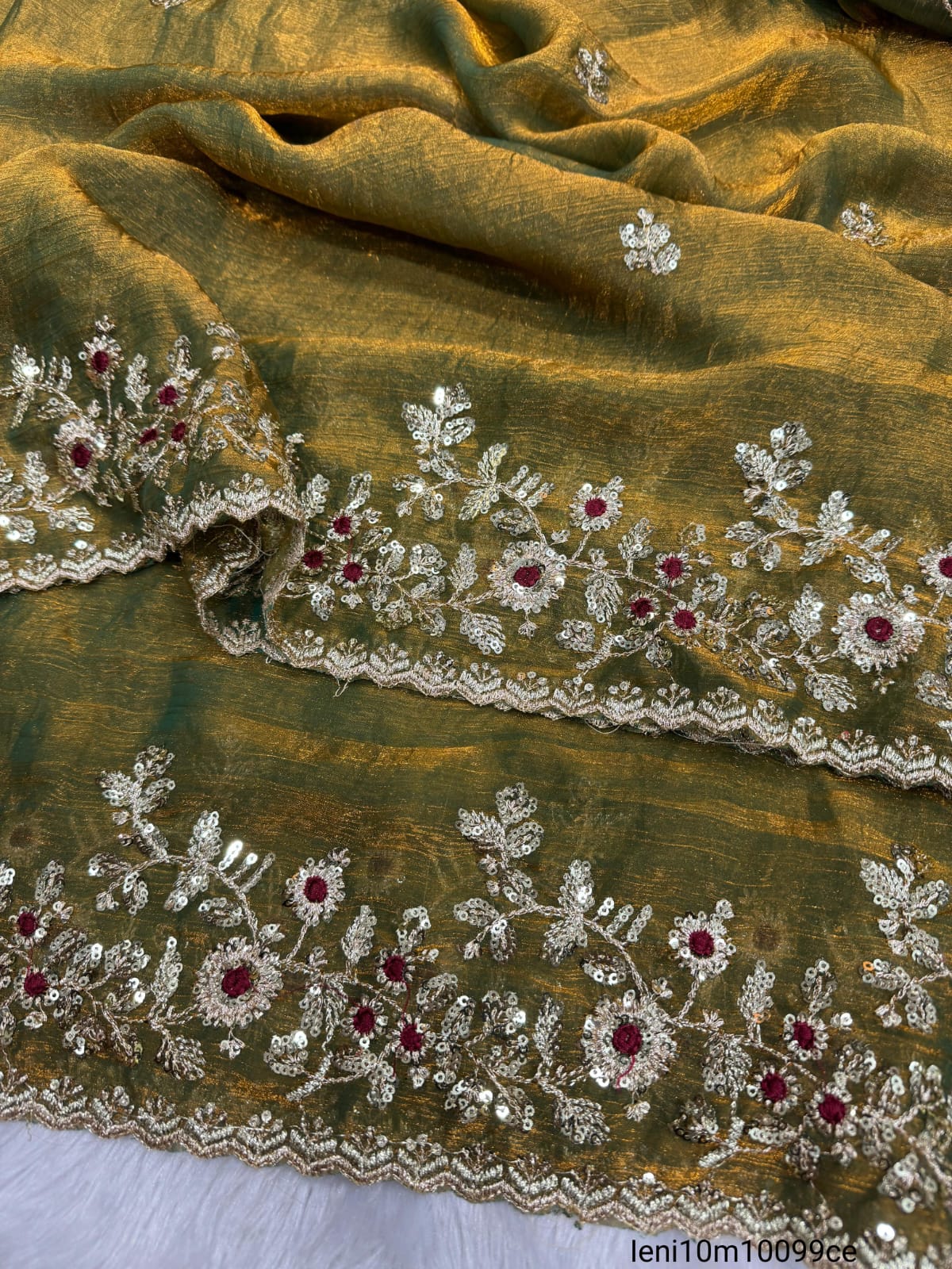 Sequence embroidery work Saree