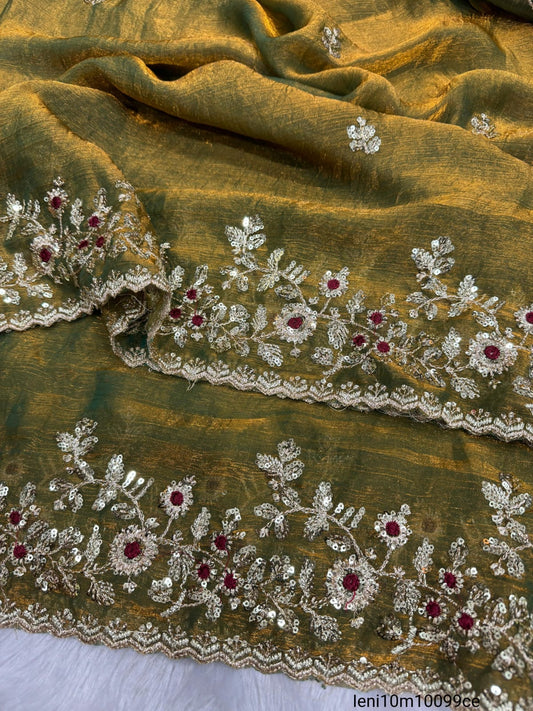 Sequence embroidery work Saree