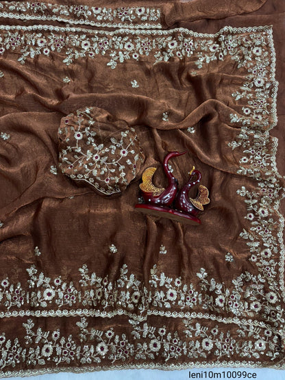 Sequence embroidery work Saree