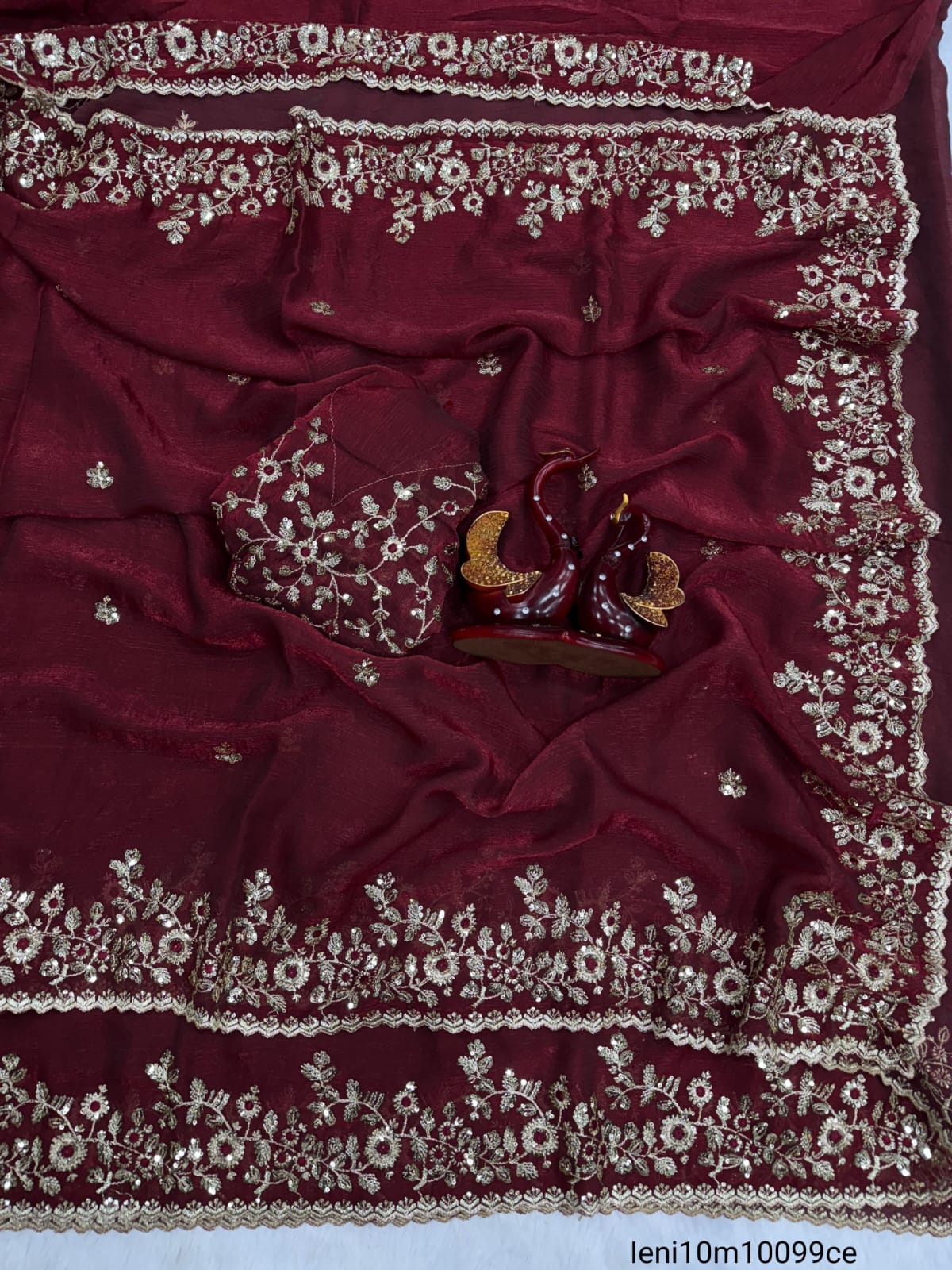 Sequence embroidery work Saree