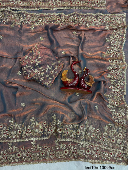 Sequence embroidery work Saree