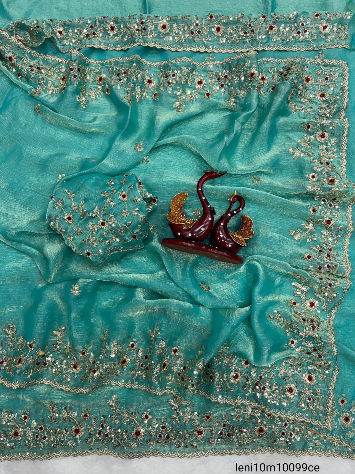 Sequence embroidery work Saree