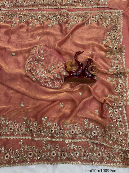 Sequence embroidery work Saree