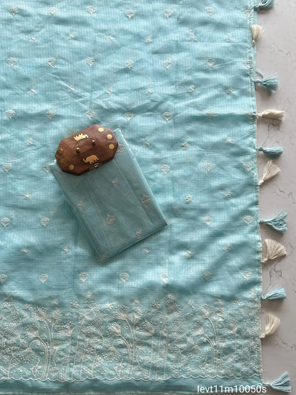 Soft Kota Doriya Fabric With Multy Thread Work Saree