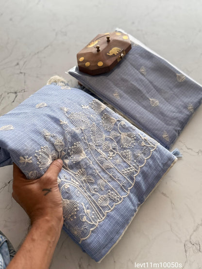 Soft Kota Doriya Fabric With Multy Thread Work Saree