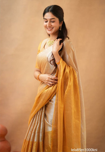Tissue cotton Saree