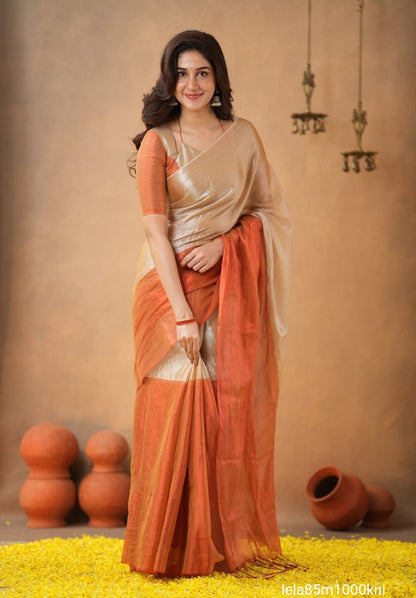 Tissue cotton Saree