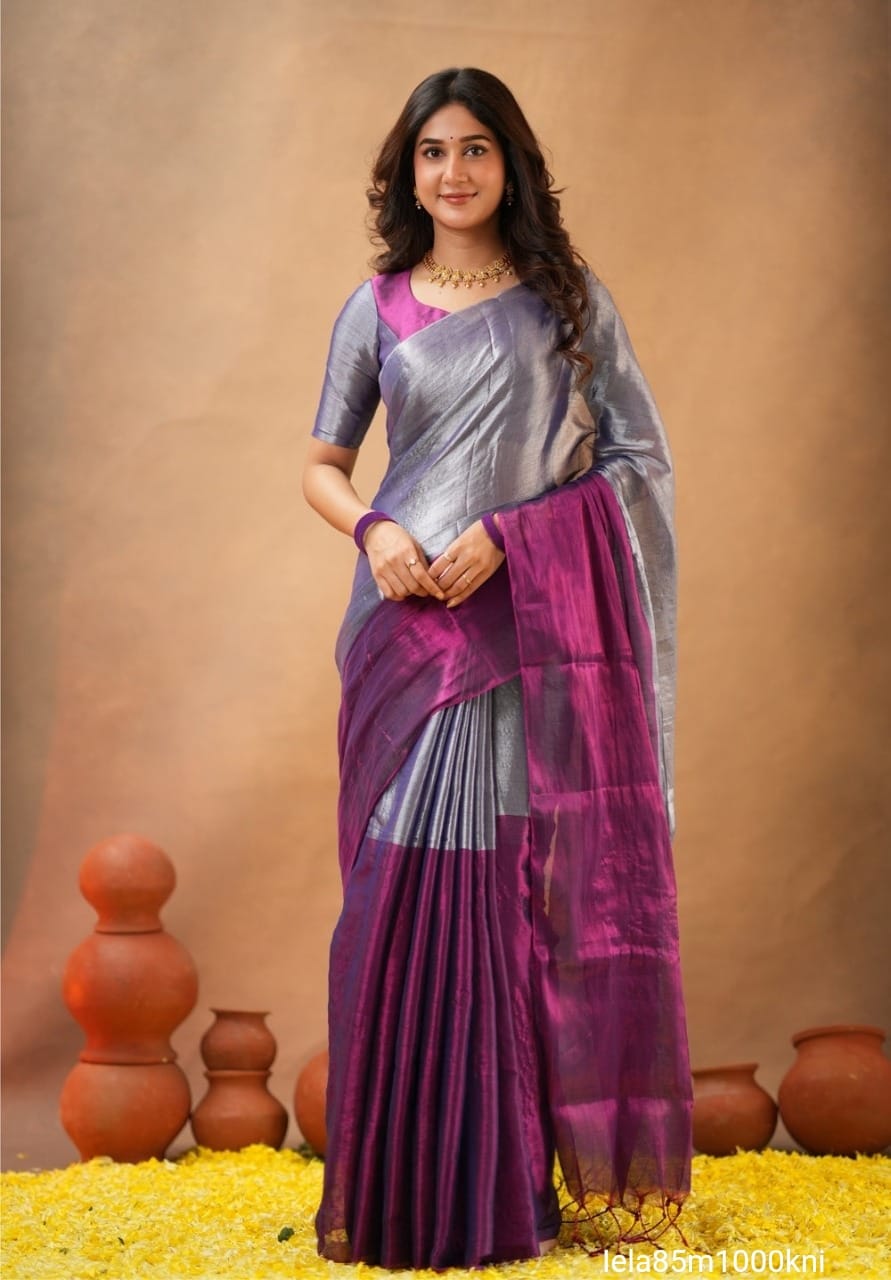 Tissue cotton Saree
