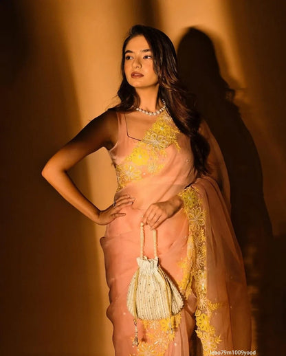 Heavy Thread Zari With Sequnce Border Exclusive Pattern Work Saree