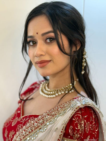 Sequins and dori embroidery with real mirrro work Saree