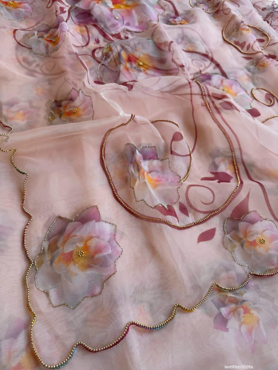 SOFT ORGANZA DIGITAL PRINT SAREE