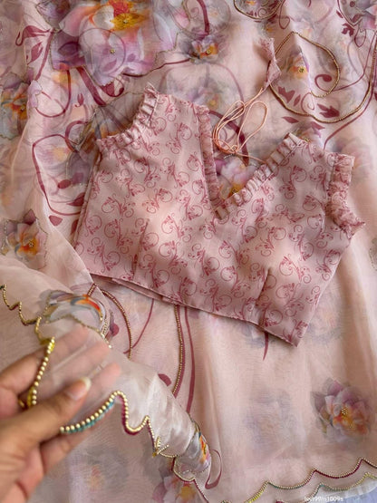 SOFT ORGANZA DIGITAL PRINT SAREE