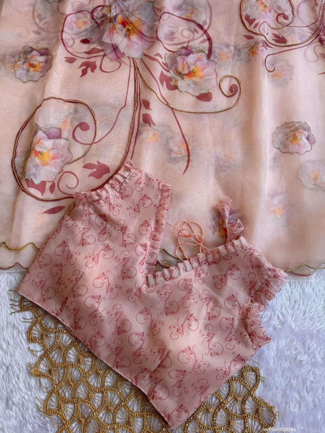 SOFT ORGANZA DIGITAL PRINT SAREE