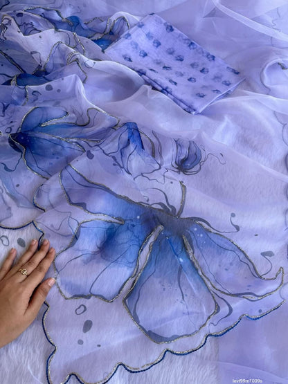 SOFT ORGANZA DIGITAL PRINT SAREE