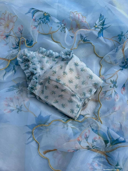 SOFT ORGANZA DIGITAL PRINT SAREE