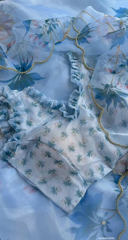 SOFT ORGANZA DIGITAL PRINT SAREE