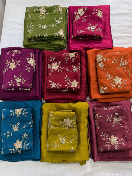 Crush Rangoli Saree Beeds Full Worked Blouse