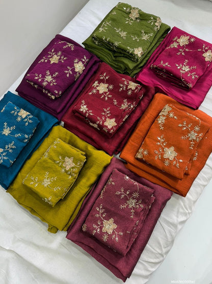 Crush Rangoli Saree Beeds Full Worked Blouse