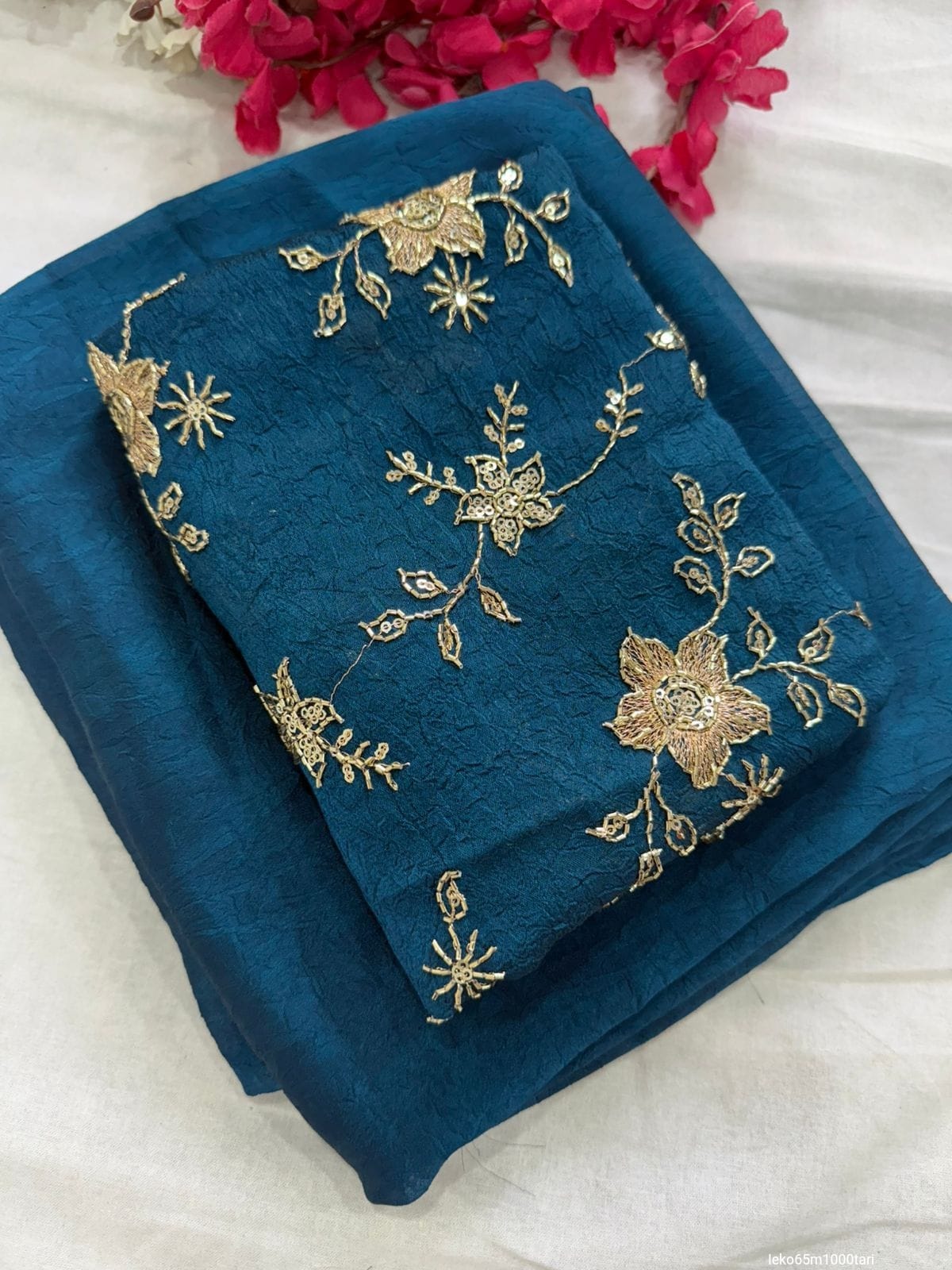 Crush Rangoli Saree Beeds Full Worked Blouse