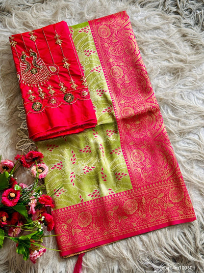 Premium Banarasi tissue silk saree