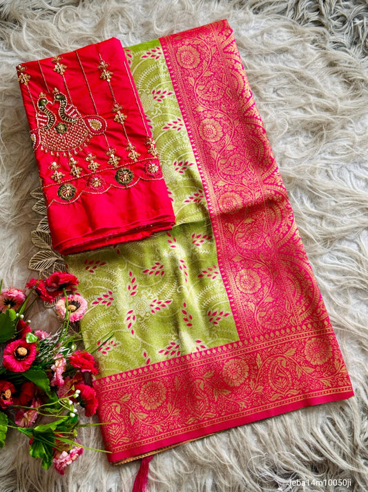 Premium Banarasi tissue silk saree