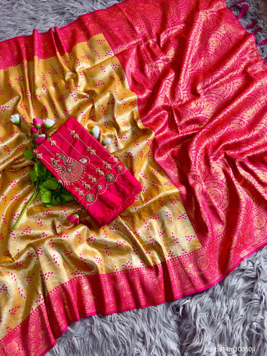 Premium Banarasi tissue silk saree