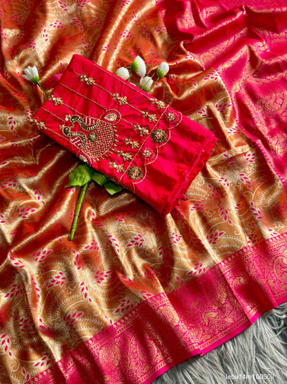 Premium Banarasi tissue silk saree