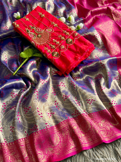 Premium Banarasi tissue silk saree