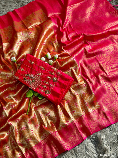 Premium Banarasi tissue silk saree