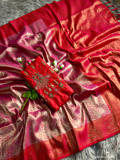 Premium Banarasi tissue silk saree