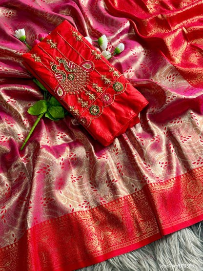 Premium Banarasi tissue silk saree