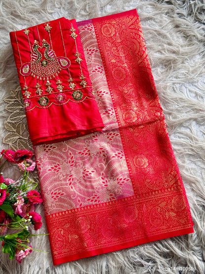 Premium Banarasi tissue silk saree
