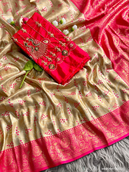 Premium Banarasi tissue silk saree