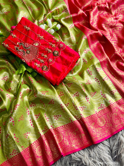 Premium Banarasi tissue silk saree