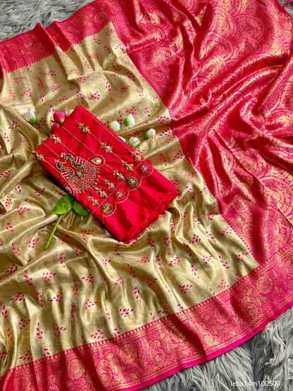 Premium Banarasi tissue silk saree