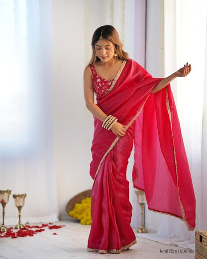 Gold Crush Tissue Silk Saree