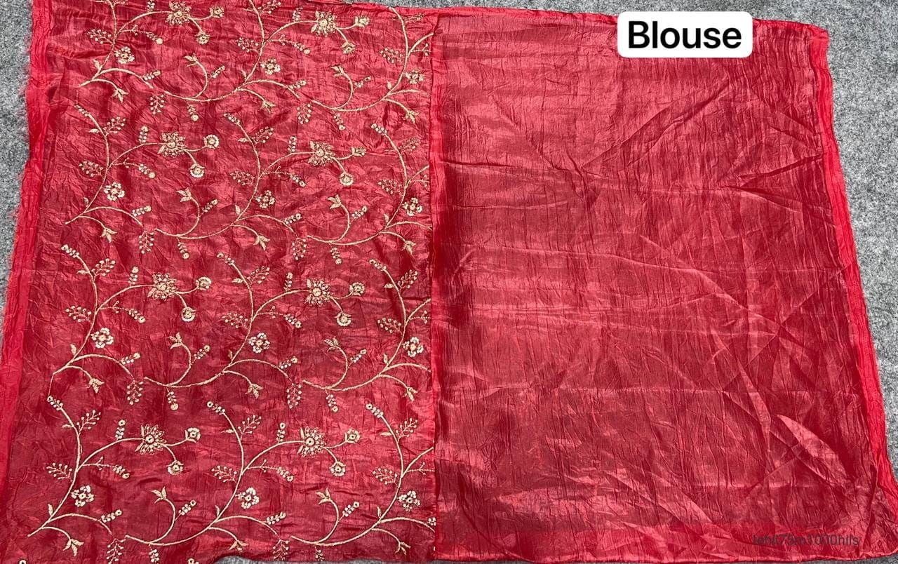 Gold Crush Tissue Silk Saree