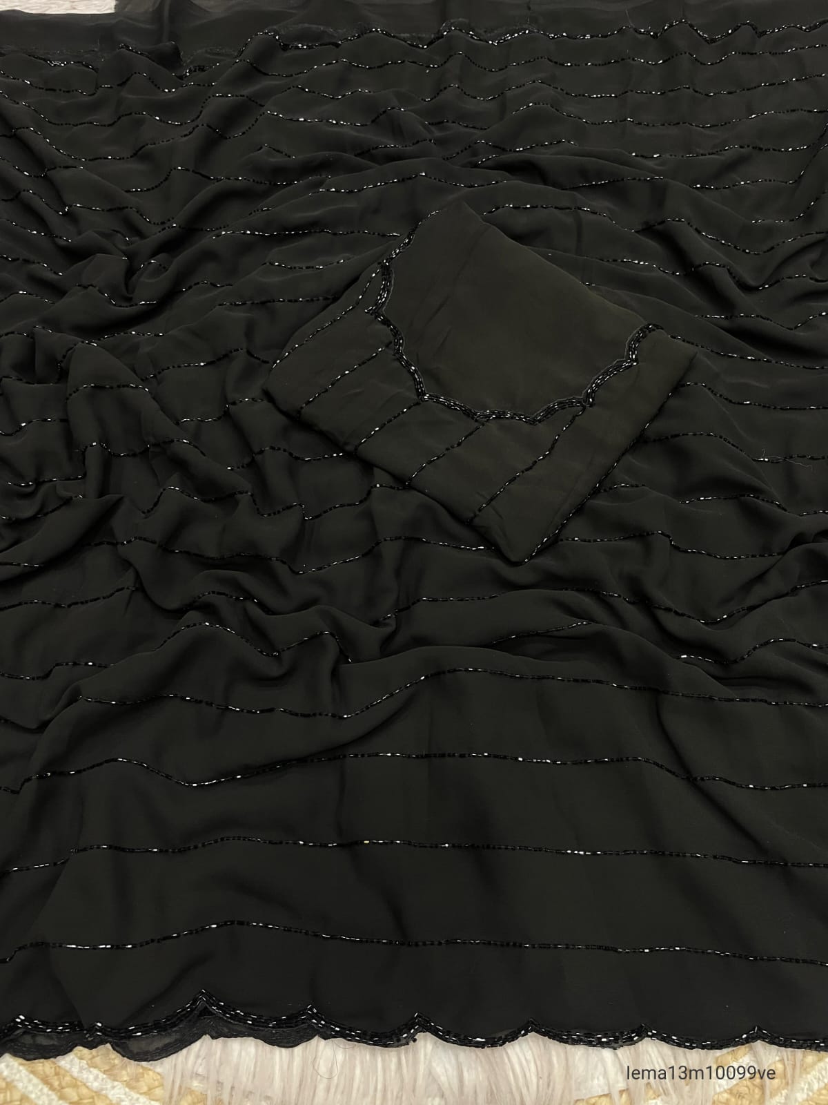 Fox Gorggte Saree With Beautiful Khatli Cut Dana Handwork Along With Hand Diamond Work