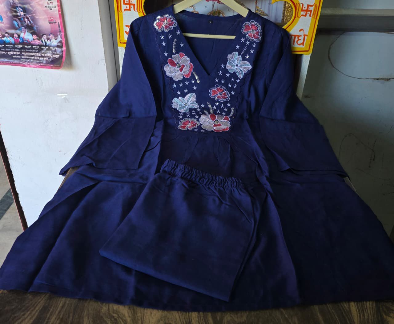 Nuvelle Womens Pure Cotton Embroidered Kurta Palazzo Set | Designer Festival Collection | Fully Stitched Ethnic Set