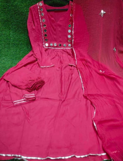 RAYON ANARKALI KURTI PANT AND DUPATTA